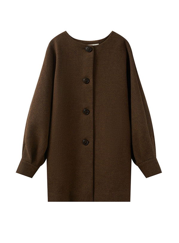 Relaxed Round Neck Coat