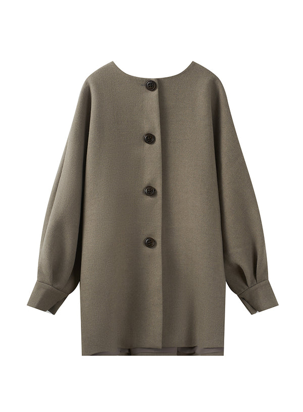 Relaxed Round Neck Coat
