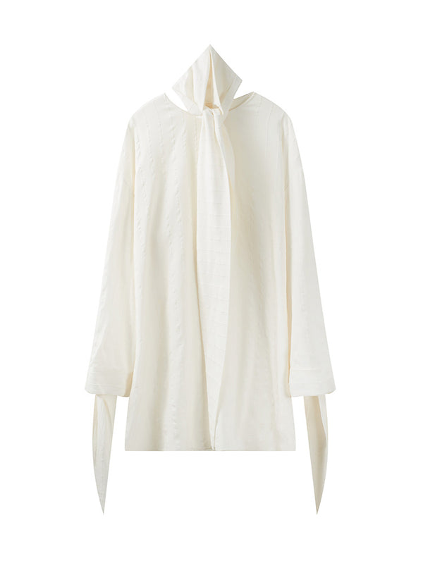 Ribbon Tie Long Shirt