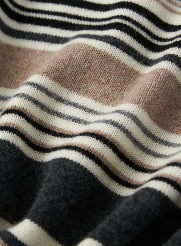 Wool Cashmere Striped Cardigan