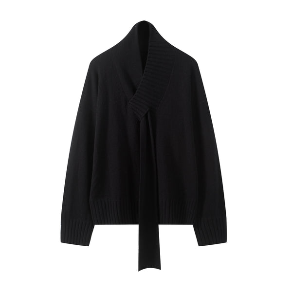 Ribbon Tie Cashmere Sweater