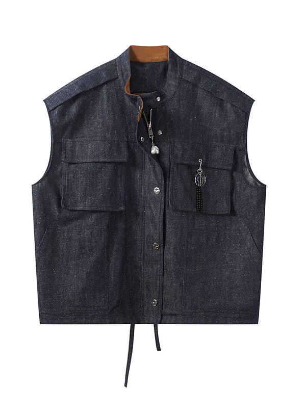 Denim Moto Biker Vest