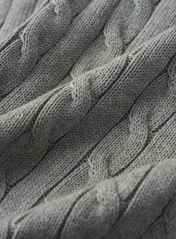 Cable Knit Polo Sweater