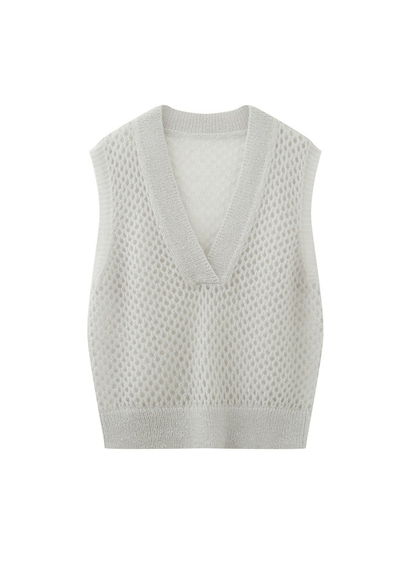Mohair & Wool Hollow Vest