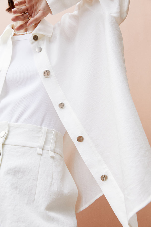 Texture White Long Sleeved Shirt
