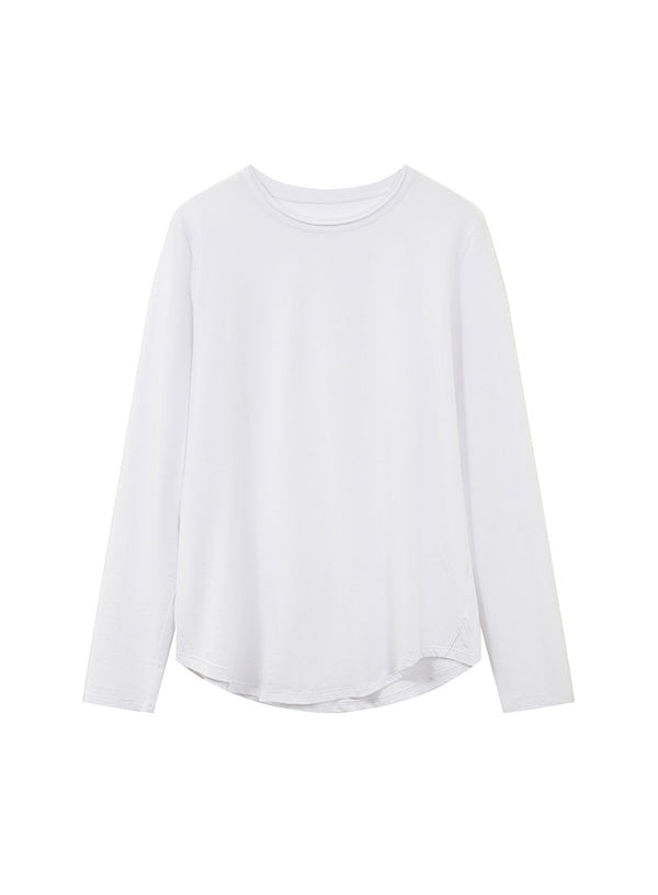 Cotton Basic Color Long Sleeved T-Shirt