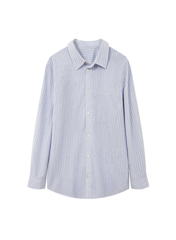 Blue Casual Striped Shirt