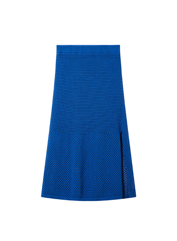 Hollow Mesh Side Slit High Skirt