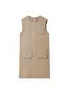 Casual Sleeveless Pocket Midi Dress