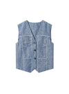 Linen Denim Vest