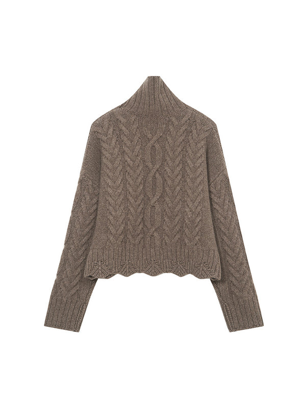 Knitted Yak Wool Turtleneck Sweater