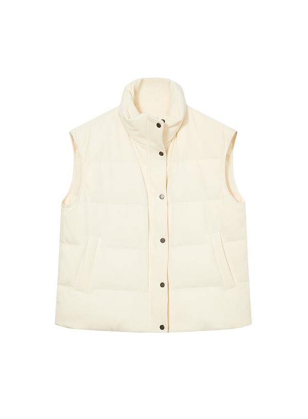 Luxury White Down Vest Coat