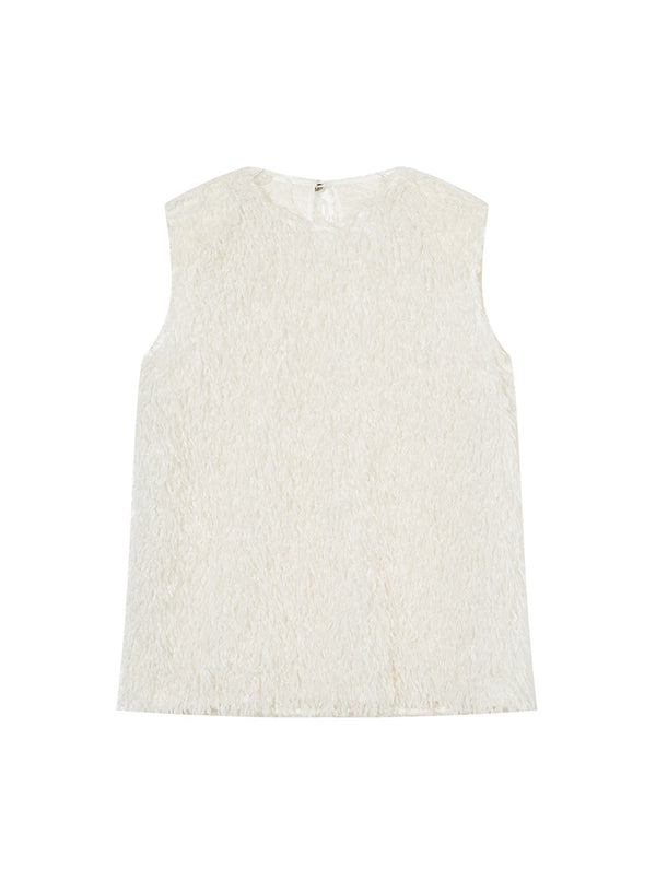 Feather Fringe Sleeveless Vest Top