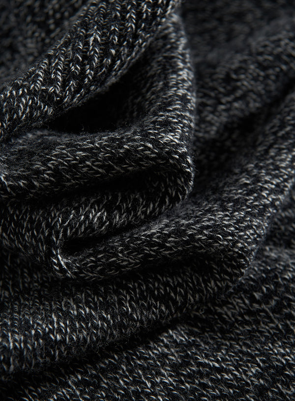Button Up Deep V-Neck Wool Sweater