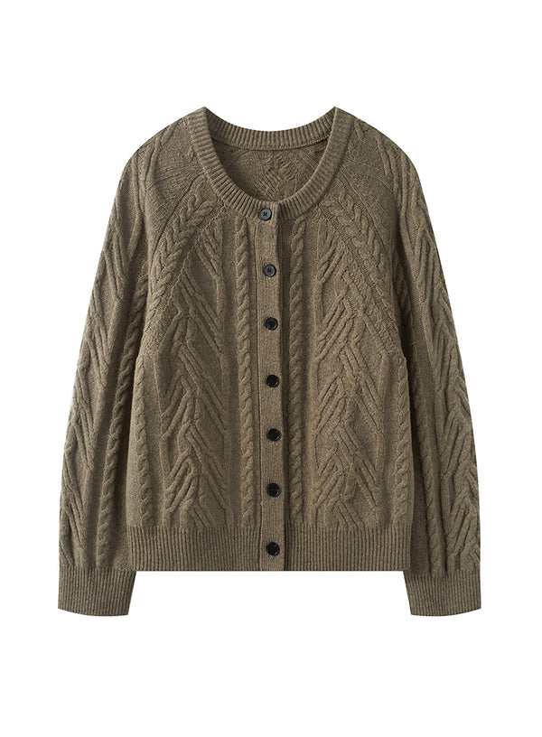 Wool Cable Cardigan