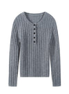 Cashmere Henley Knit Top