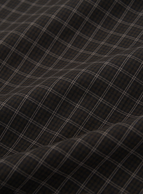 Stand Collar Plaid Shirt