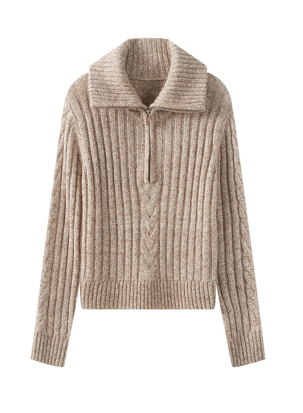 Cropped Half-Zip Sweater