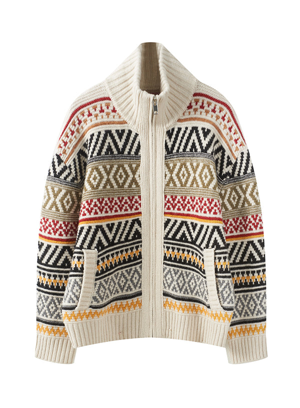 Retro Jacquard Cardigan