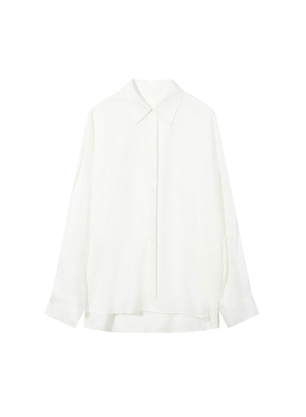 Luxe Linen Long-Sleeve Blouse