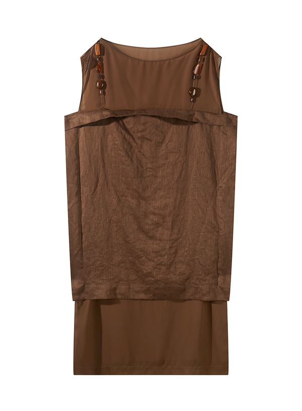 Linen Beaded Slip Dress