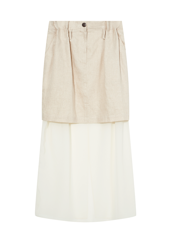 Sheer Layered Midi Skirt