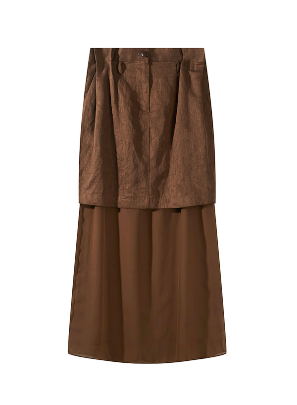 Sheer Layered Midi Skirt