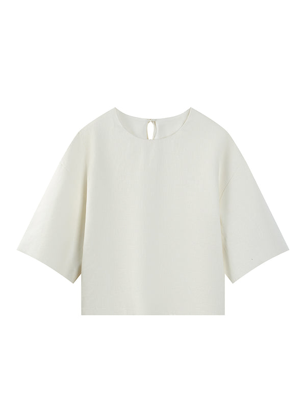 Cropped Linen Tee