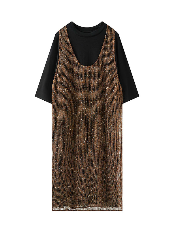 Mesh Two-Piece T-Shirt Dress