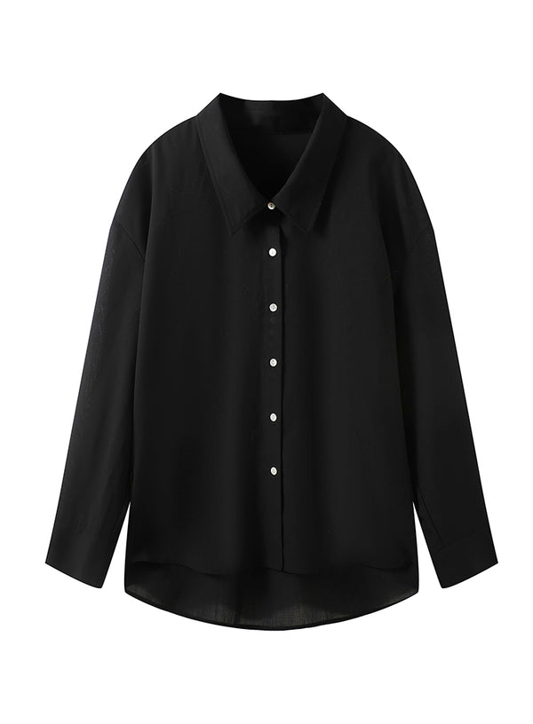 Breathable Oversized Collared Blouse