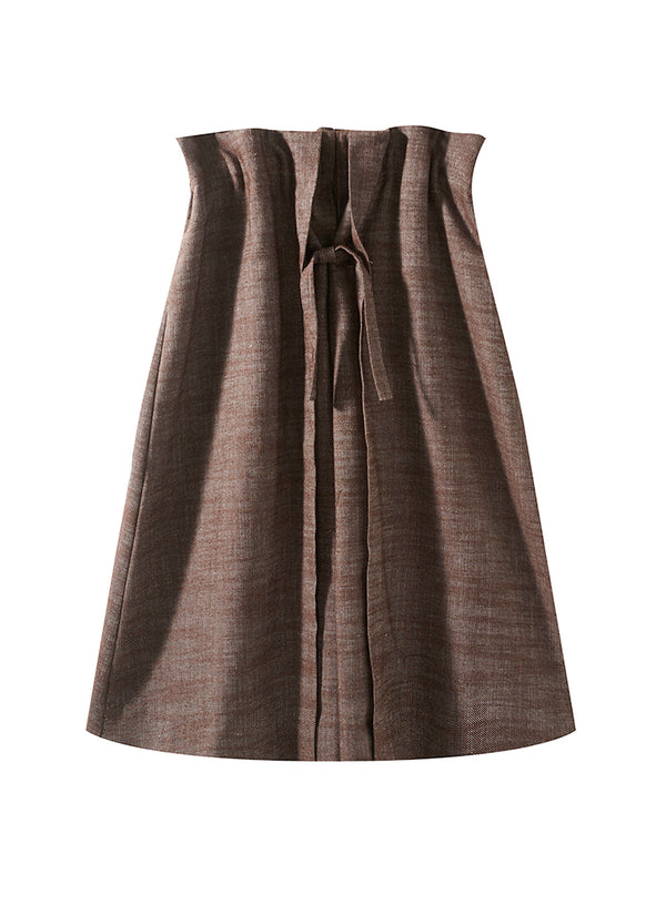 Linen A-Line Midi Skirt