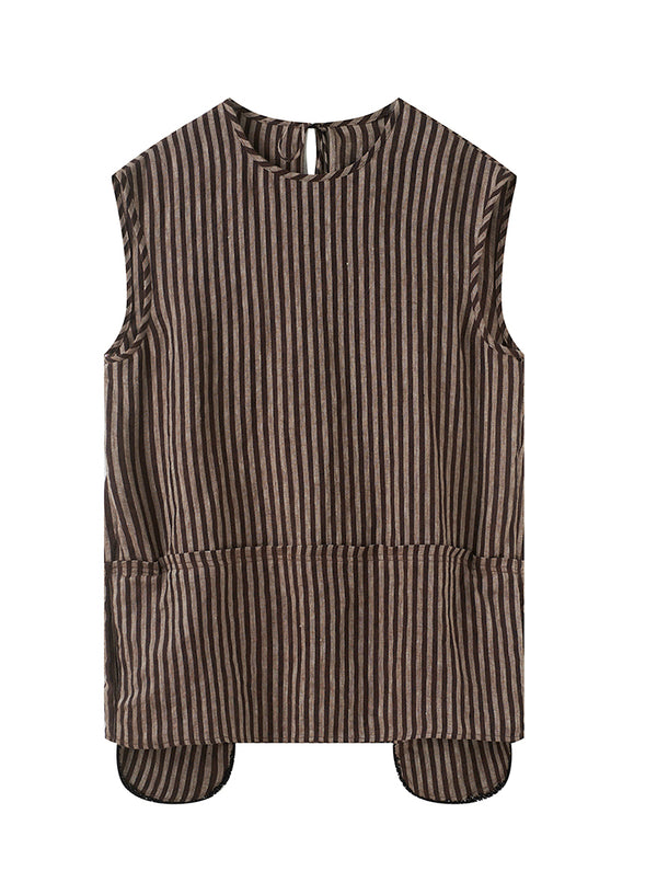 Linen Stripe Sleeveless Top