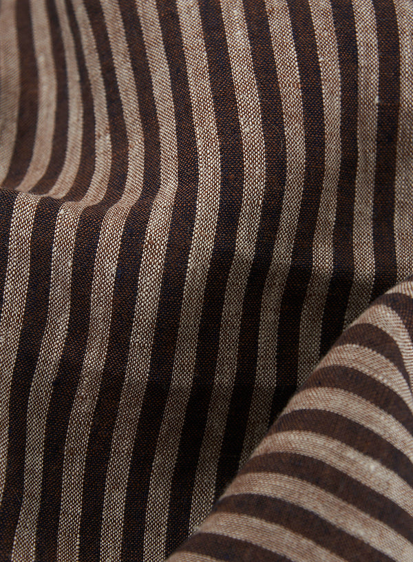 Striped Wide-Leg Linen Trousers