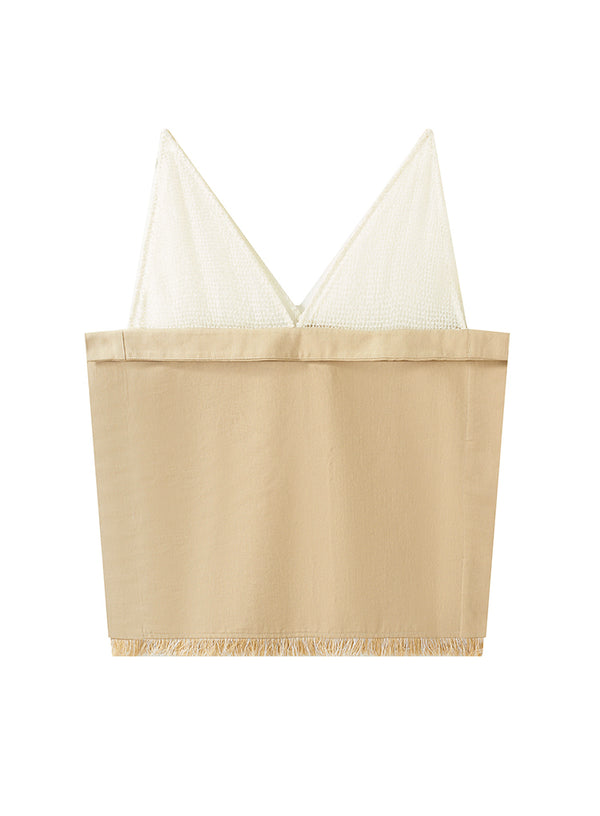 Raw-Edge Slub Cotton Camisole