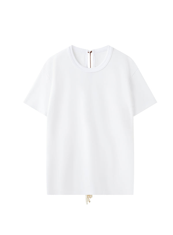 Soft Solid Pearl Chain Tee