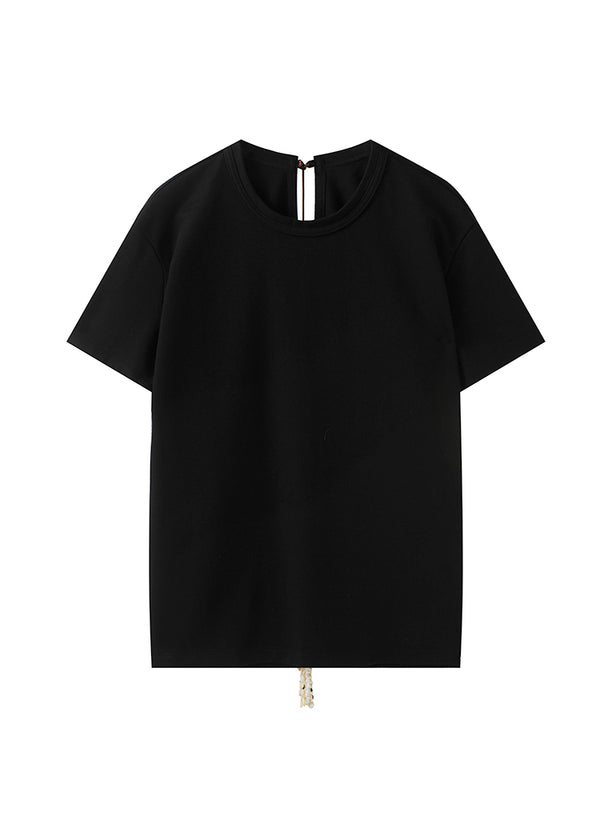 Soft Solid Pearl Chain Tee