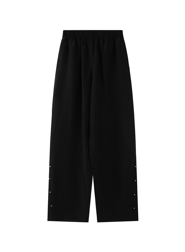 Silk-Blend Wide Leg Pants