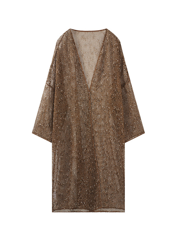 Hulstrikket cardigan i hør