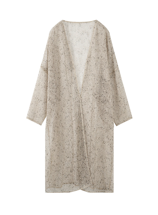 Hulstrikket cardigan i hør