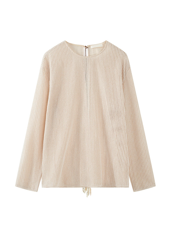 Sheer Ribbed Cover-Up Top