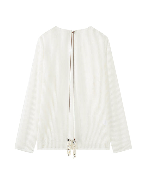 Sheer Ribbed Cover-Up Top