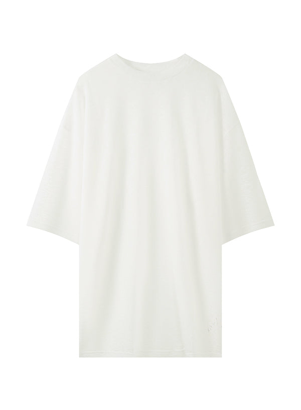 Draped Cotton Jersey Short Sleeve