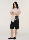 Wide-Leg Button Shorts