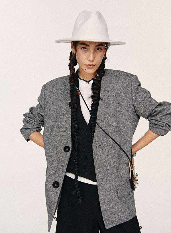 Retro Wool Suit Jacket