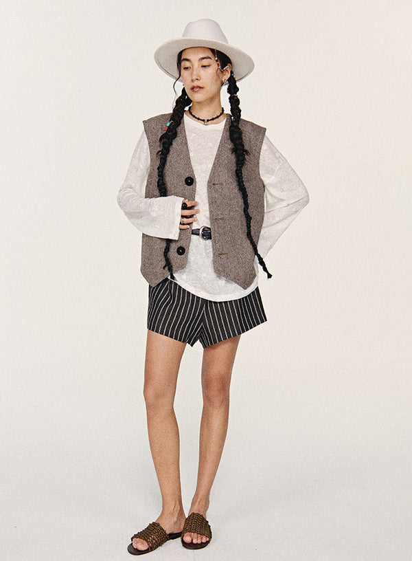 Retro Wool V-Neck Vest