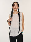 Hulstrikket linned tanktop