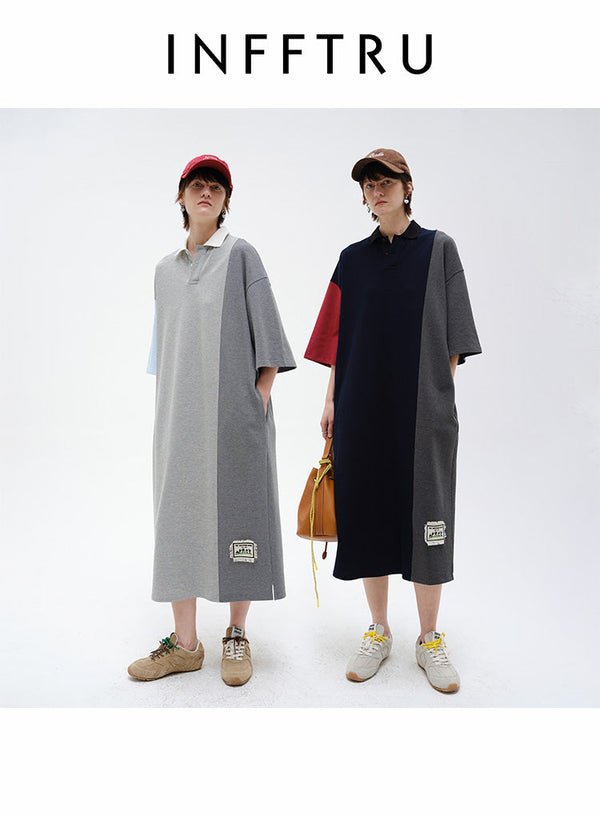 Loose Polo Half-Sleeve Dress