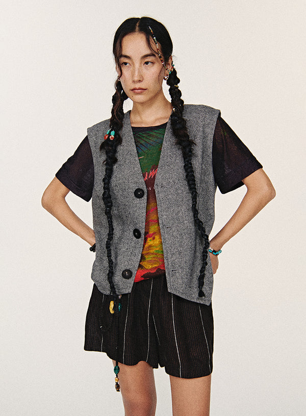 Retro Wool V-Neck Vest