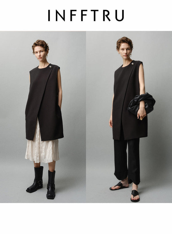 Irregular Vest Long Dresses Two-Piece Set