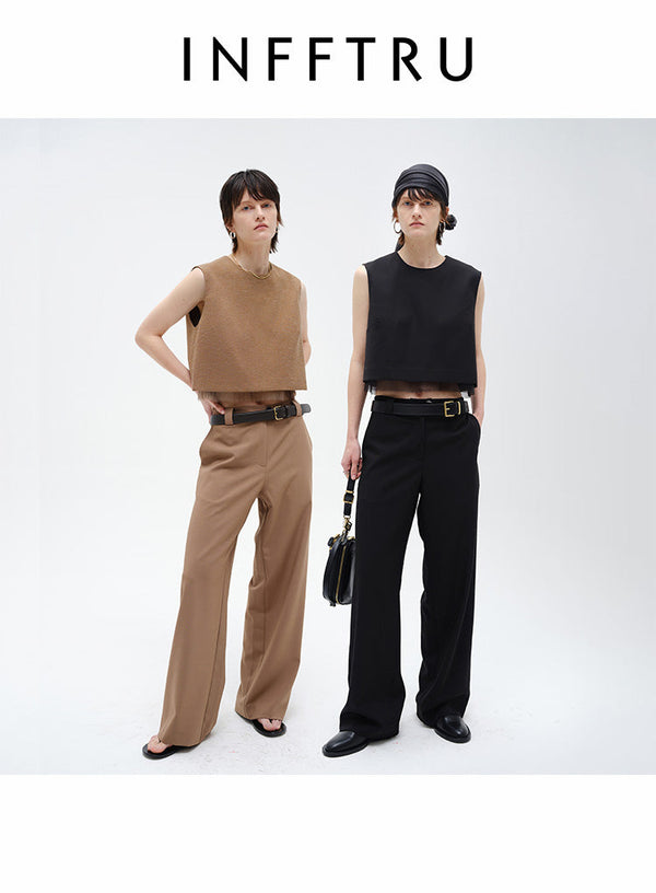 Classic Straight Wide-Leg Pants